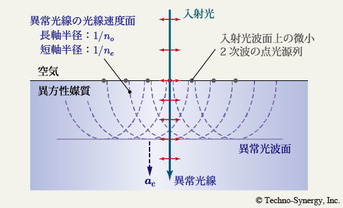 図18　常光線/異常光線の進み方（2）