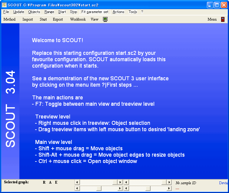 SCOUT ver.3.04のメイン画面
